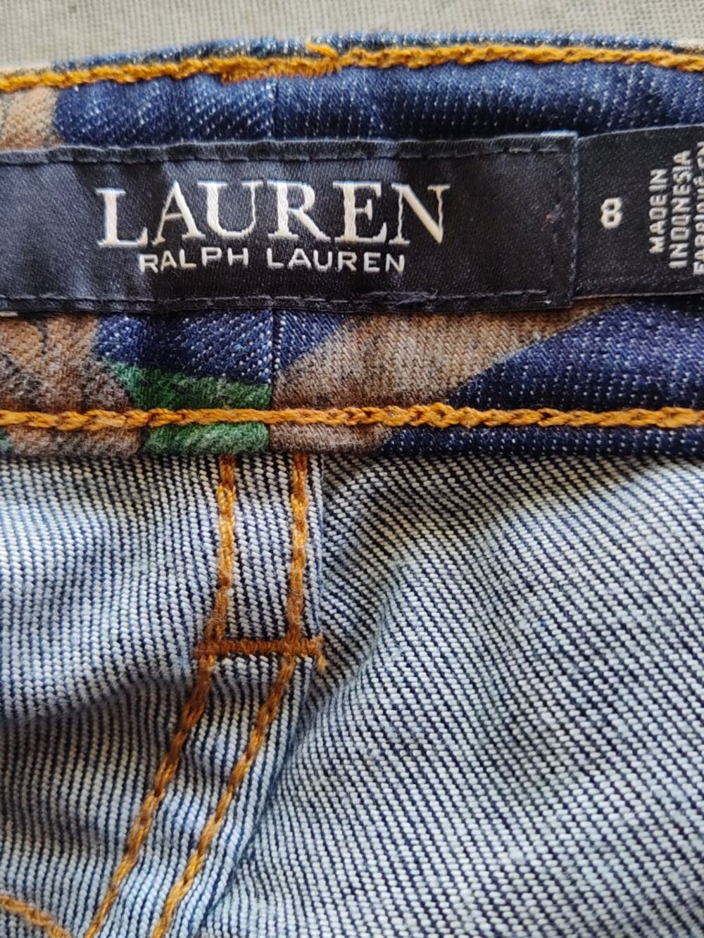 Lauren Ralph Lauren Equestrian High Rise Dark Denim Jeans Bridle Bit Chain Sz 8 - Picture 10 of 16